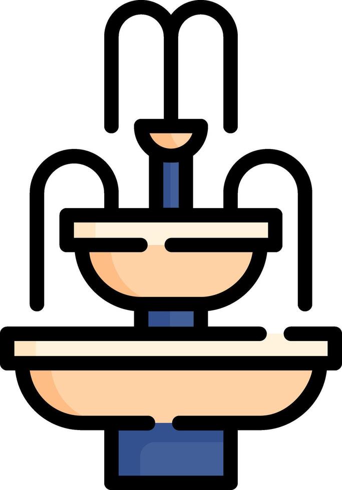 A fountain with two water fountains on top vector