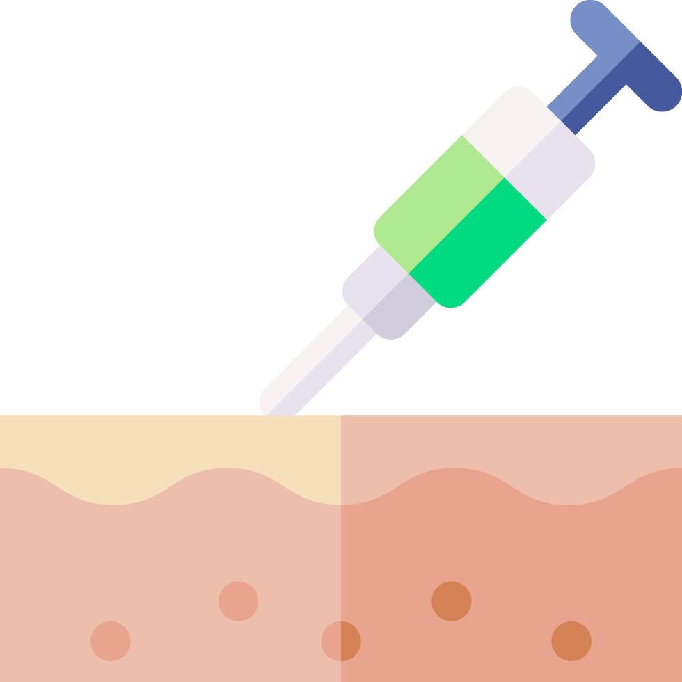 A syringe is being used to inject a substance into a skin vector