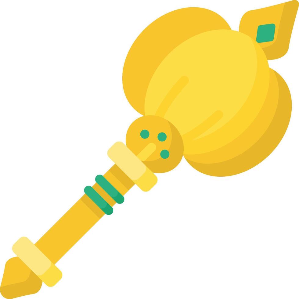 A yellow and green weapon with a green handle vector
