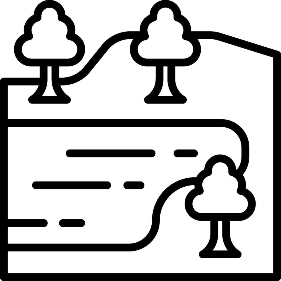 A black and white illustration of a forest with trees vector
