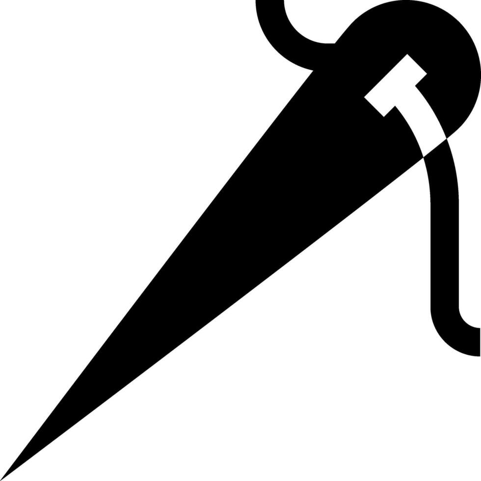 A black and white icon of a knife vector