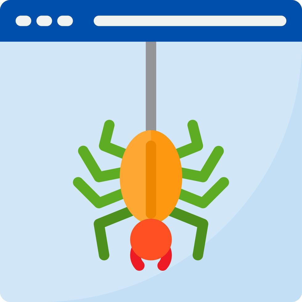 A spider is hanging from a web vector