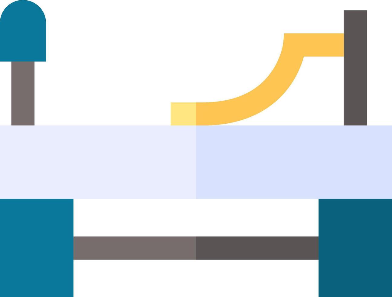 A flat icon of a bed with a bedside table vector