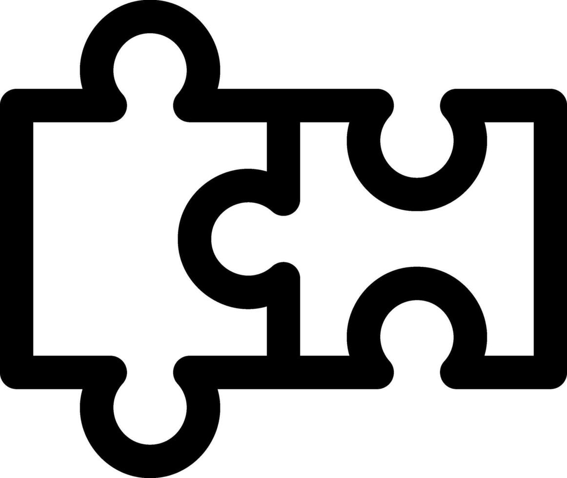 A black and white puzzle piece with two pieces vector