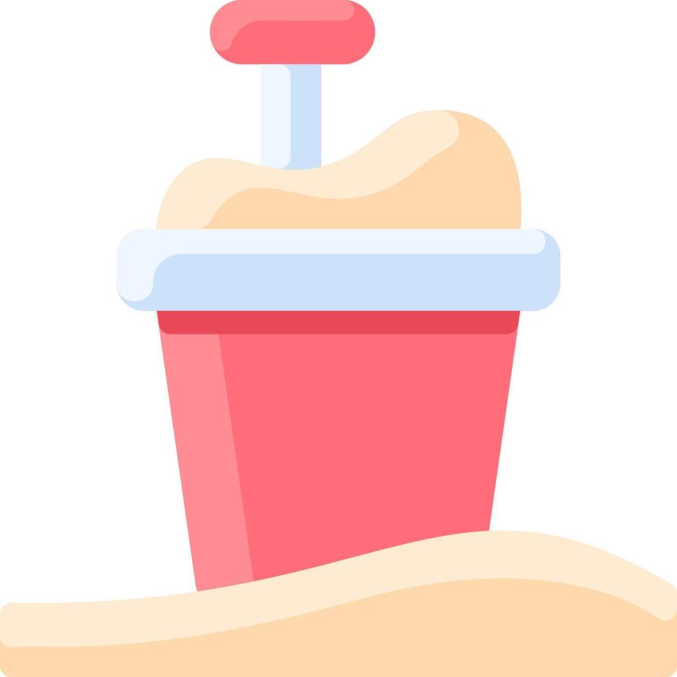 A pink ice cream cup with a spoon in it vector