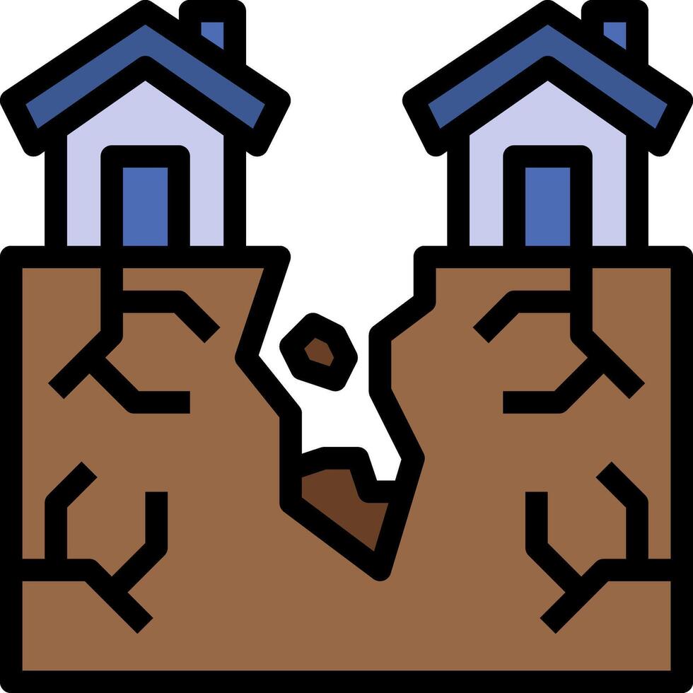 Two houses are in the ground and one is on top vector