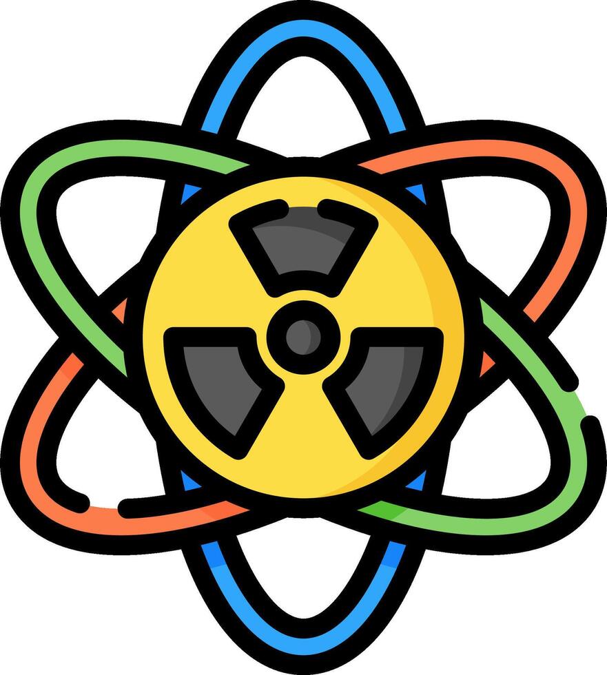 An image of a nuclear symbol with a colorful background vector