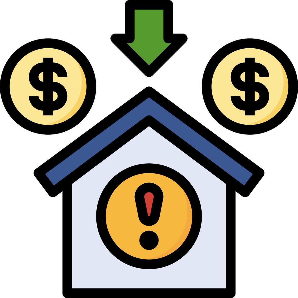 A house with dollar signs and an arrow pointing to the house vector