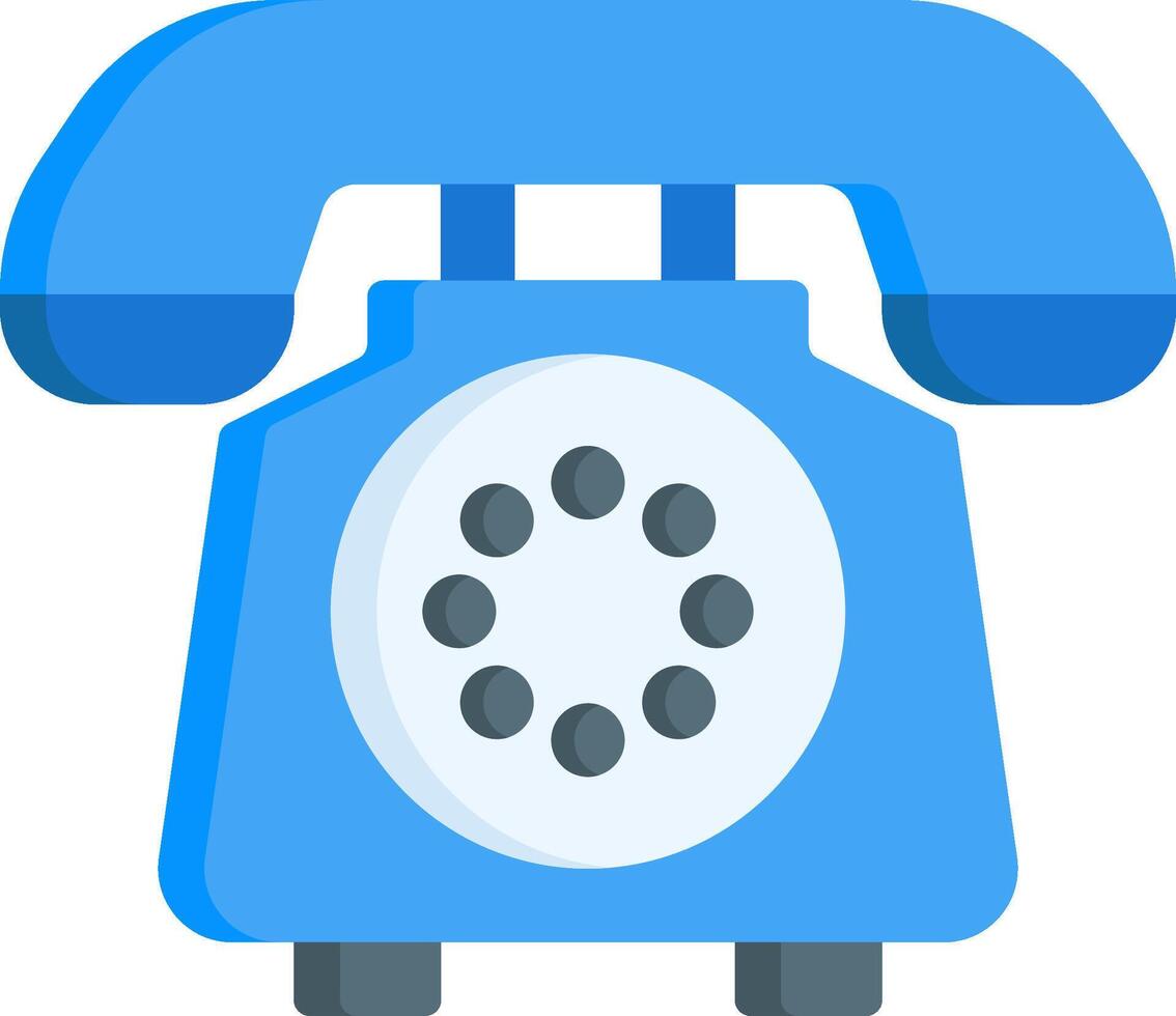A blue telephone on a white background vector