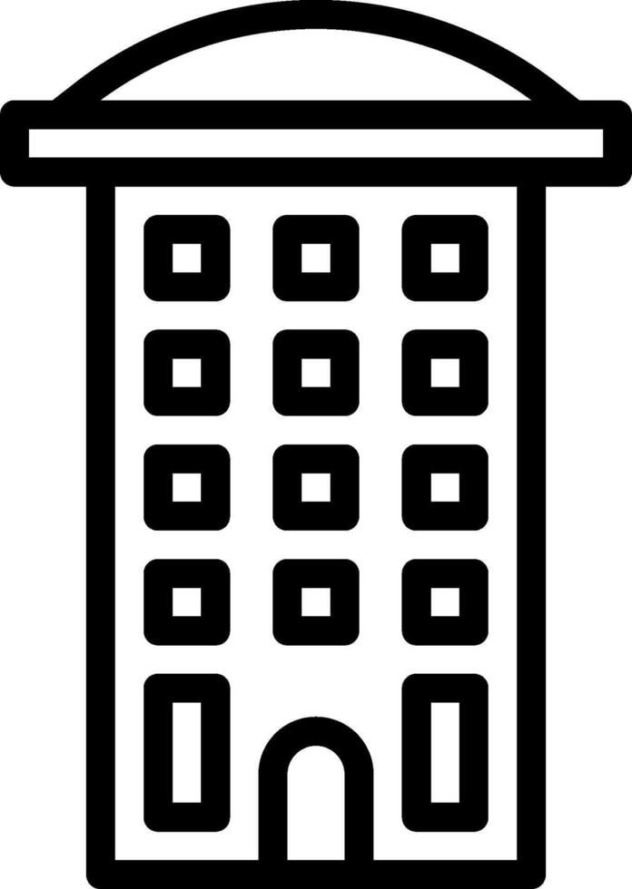 A building icon with a large window vector