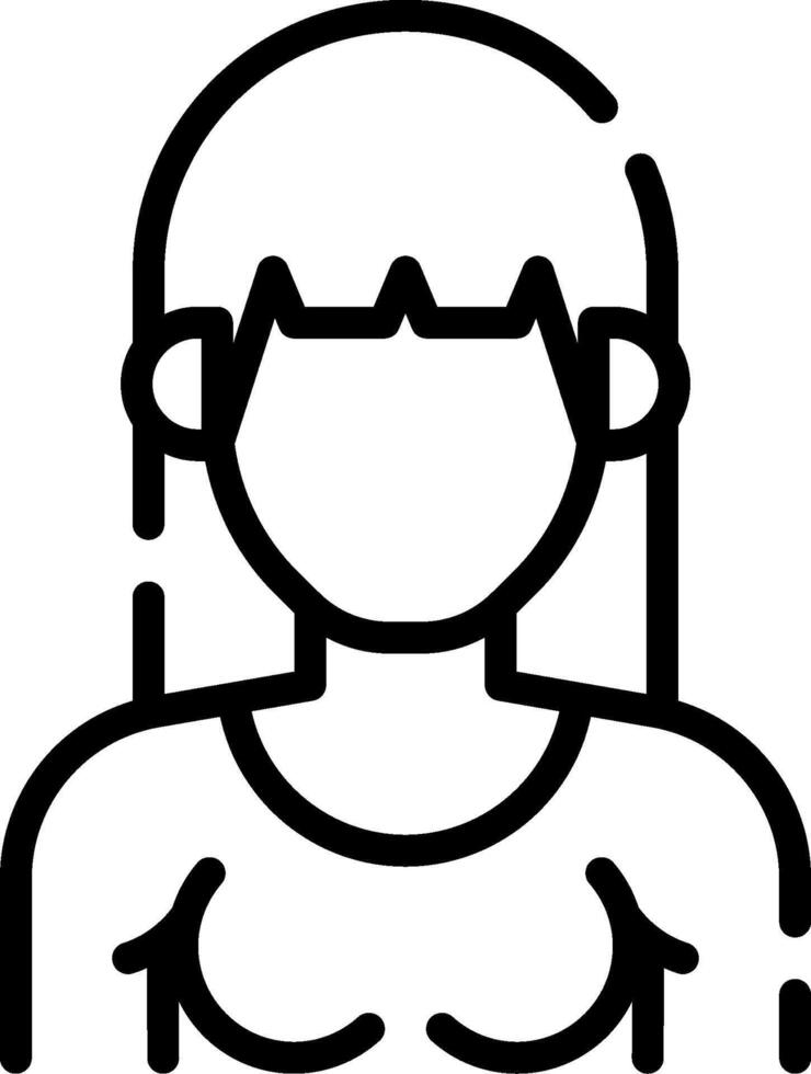 A woman's face with a bra on her chest vector