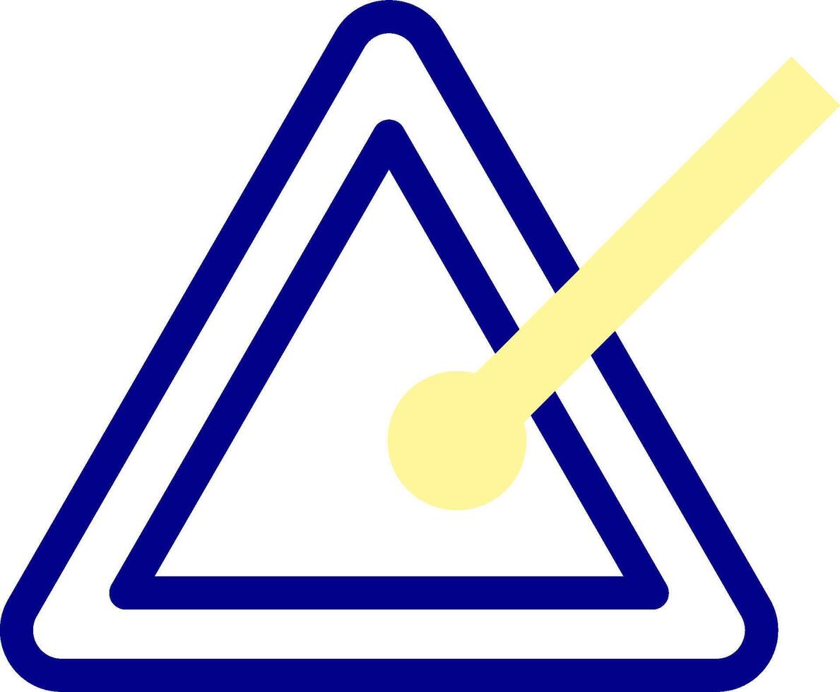 A triangle with a yellow arrow pointing to the left vector
