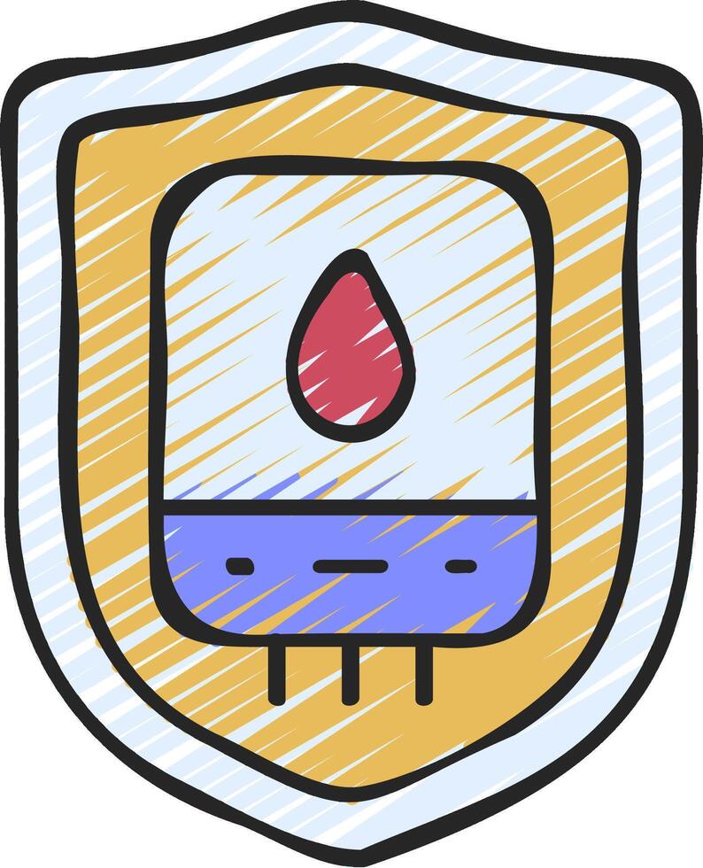 Blood drop icon shield illustration design vector