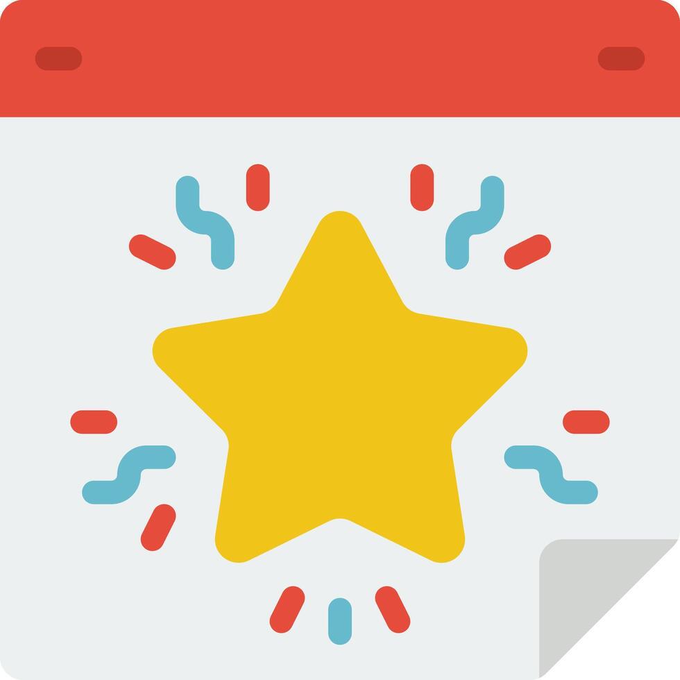 A star icon on a calendar vector