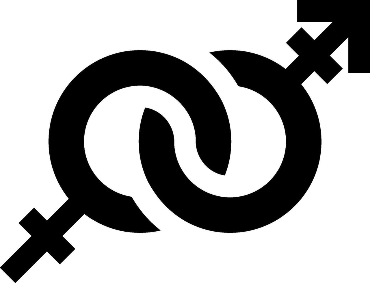 A black and white image of a male and female symbol vector