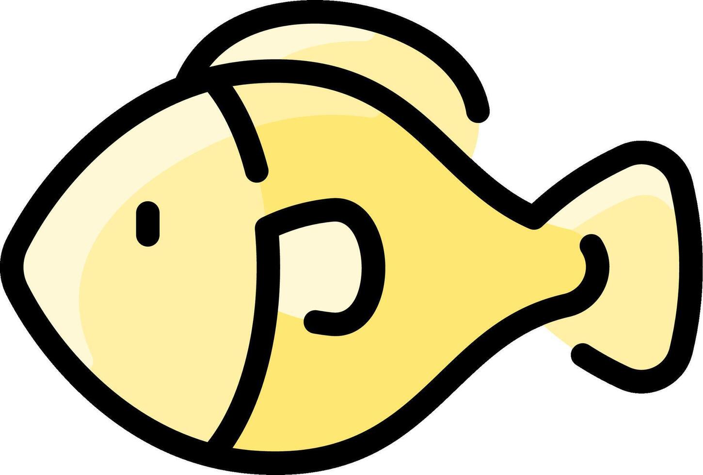 A cartoon fish with a yellow body and black head vector