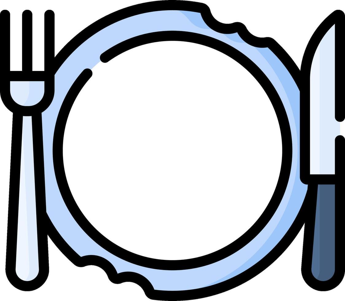 Plate and knife clip art vector