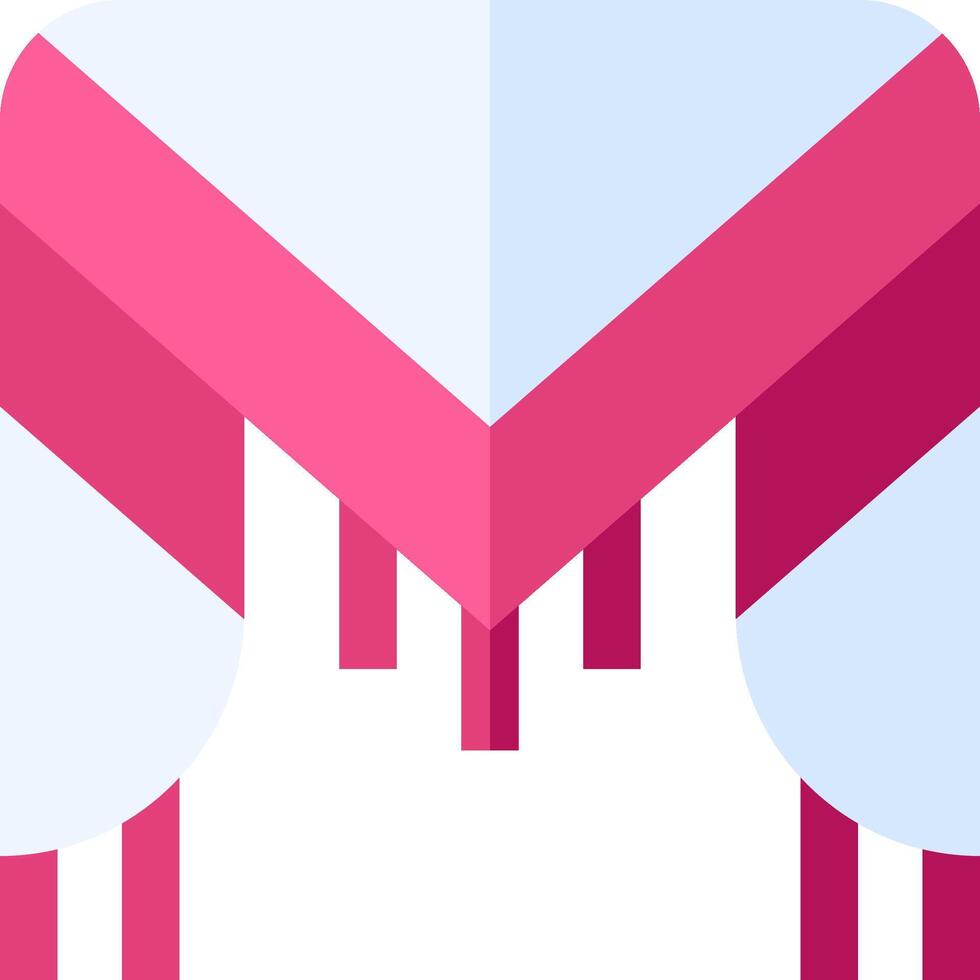 A pink and white logo with a pink and white arrow vector