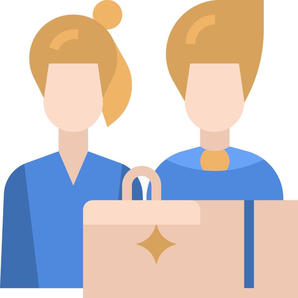 Two people with luggage and a suitcase vector