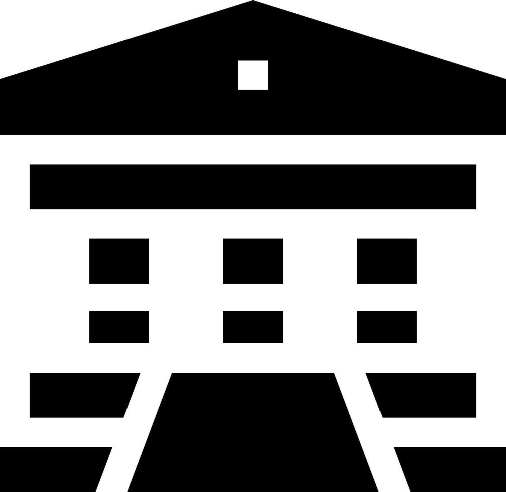 A black and white building icon vector