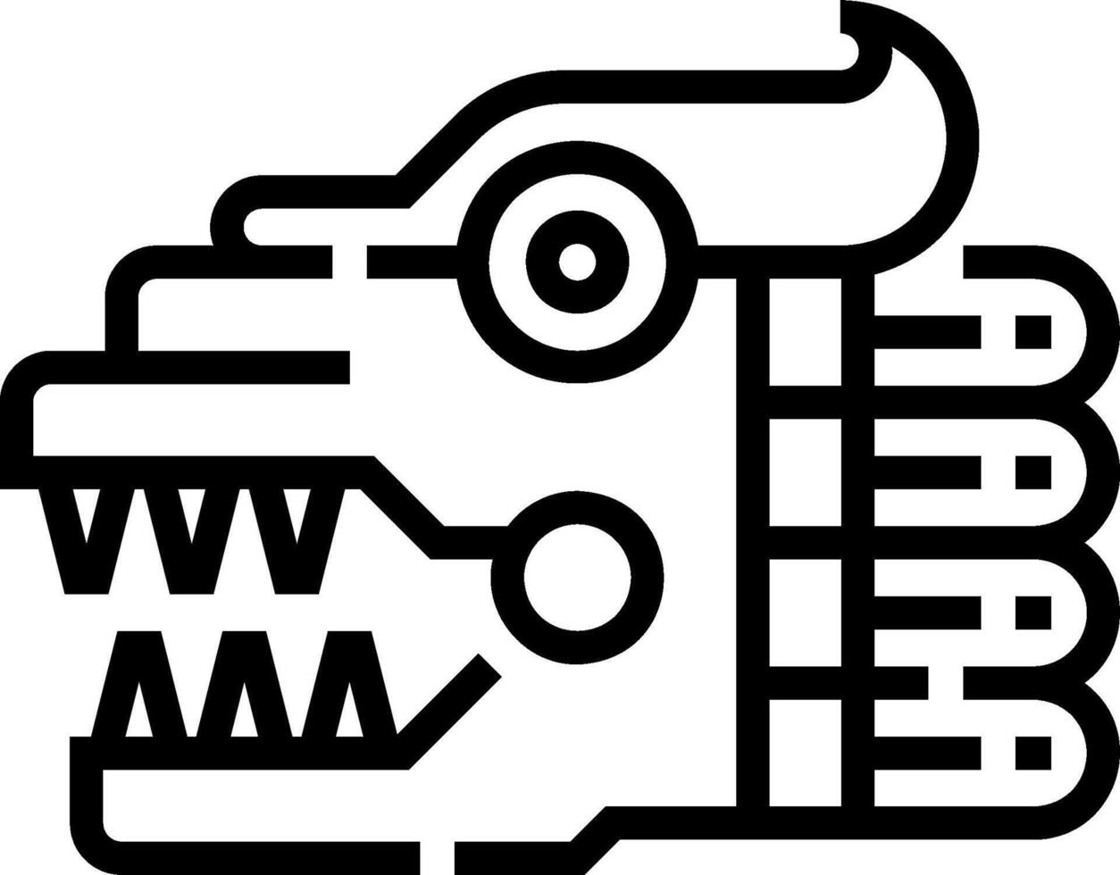 An icon of a dragon head with its mouth open vector