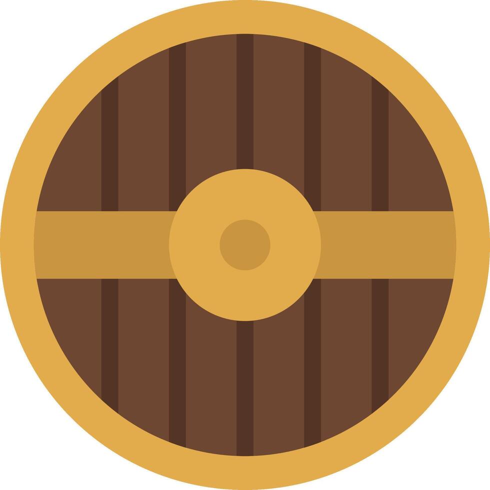 A wooden shield icon on a white background vector