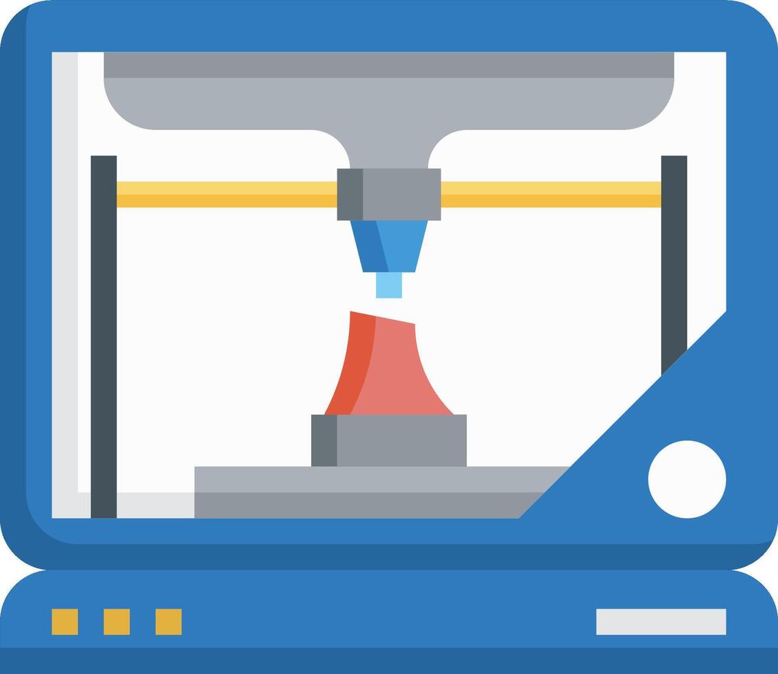 A 3d printer is shown on a white background vector