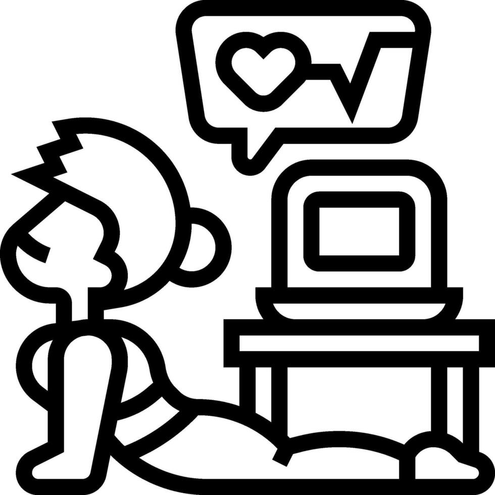 A woman is sitting on the floor with a laptop vector
