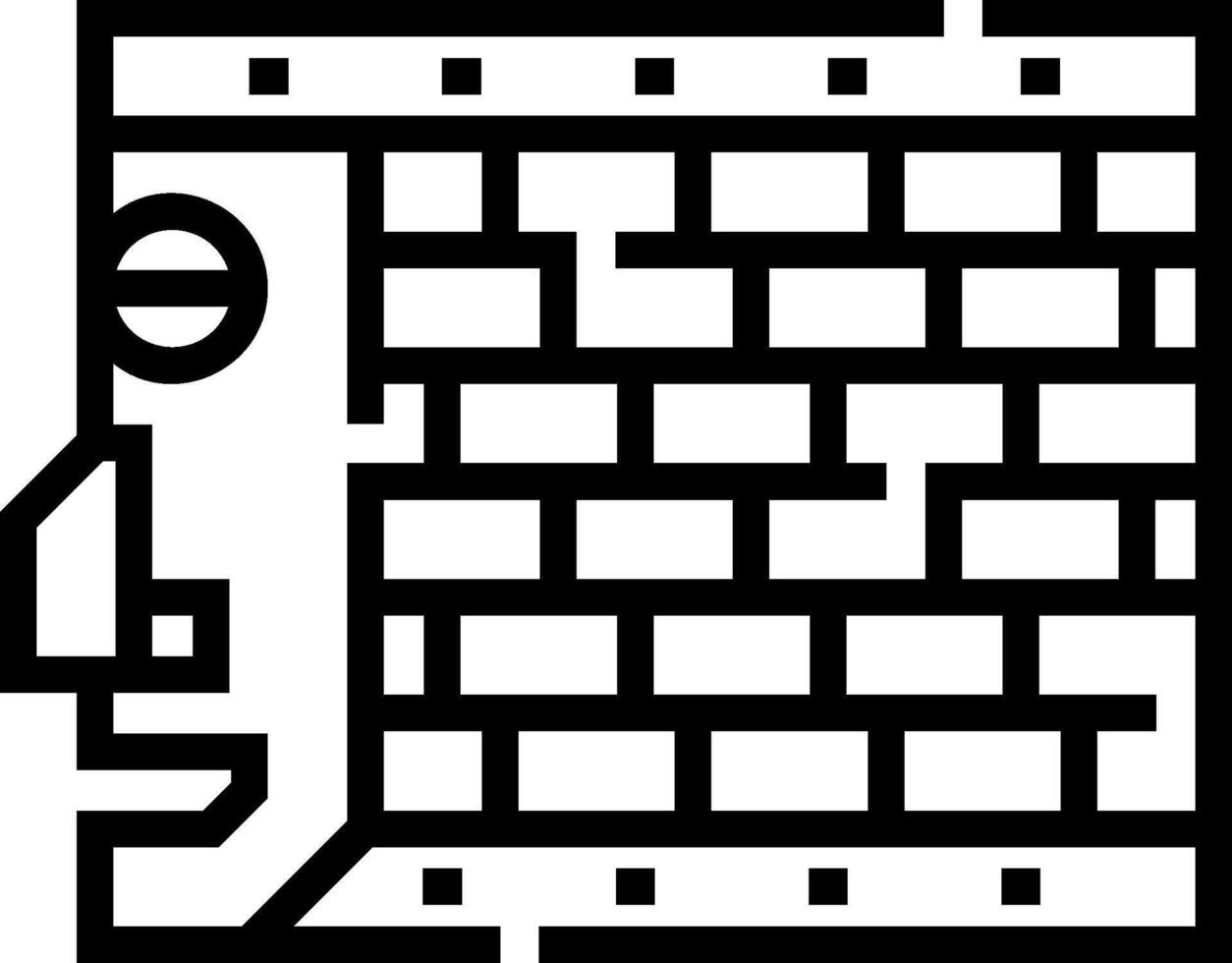 A black and white image of a brick wall vector