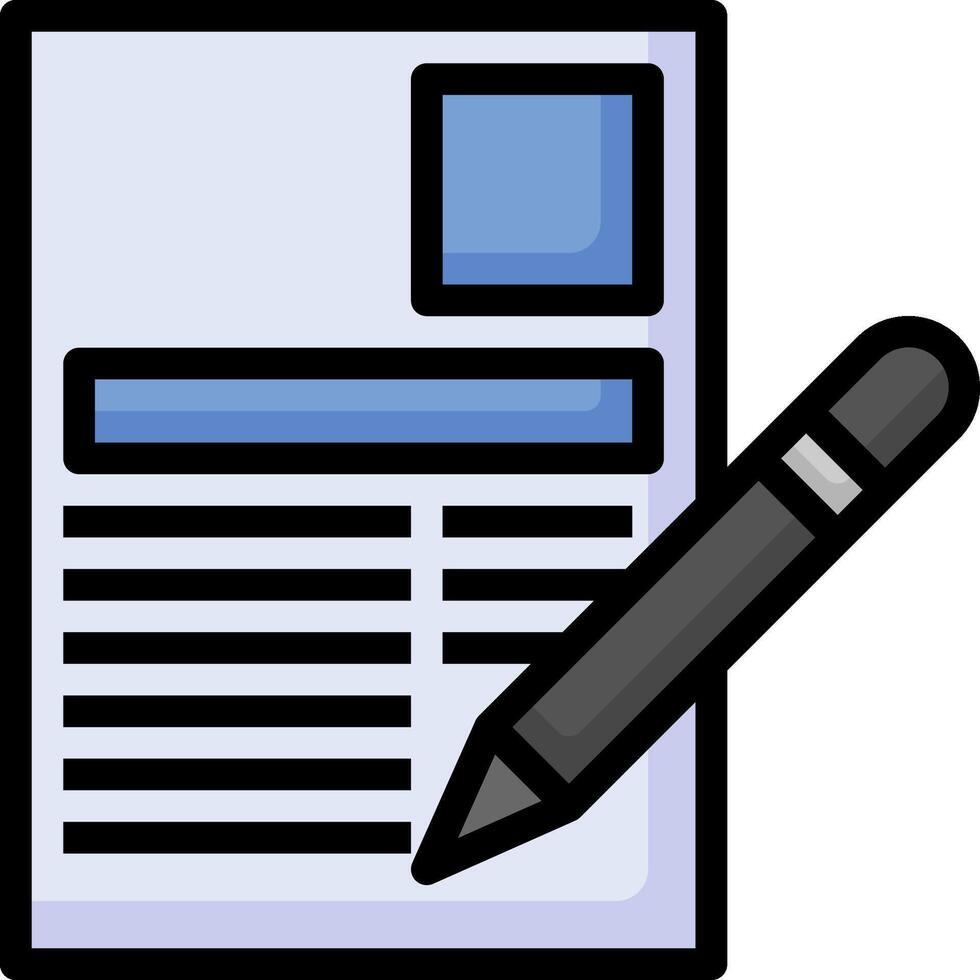 A pen and paper icon with a document vector