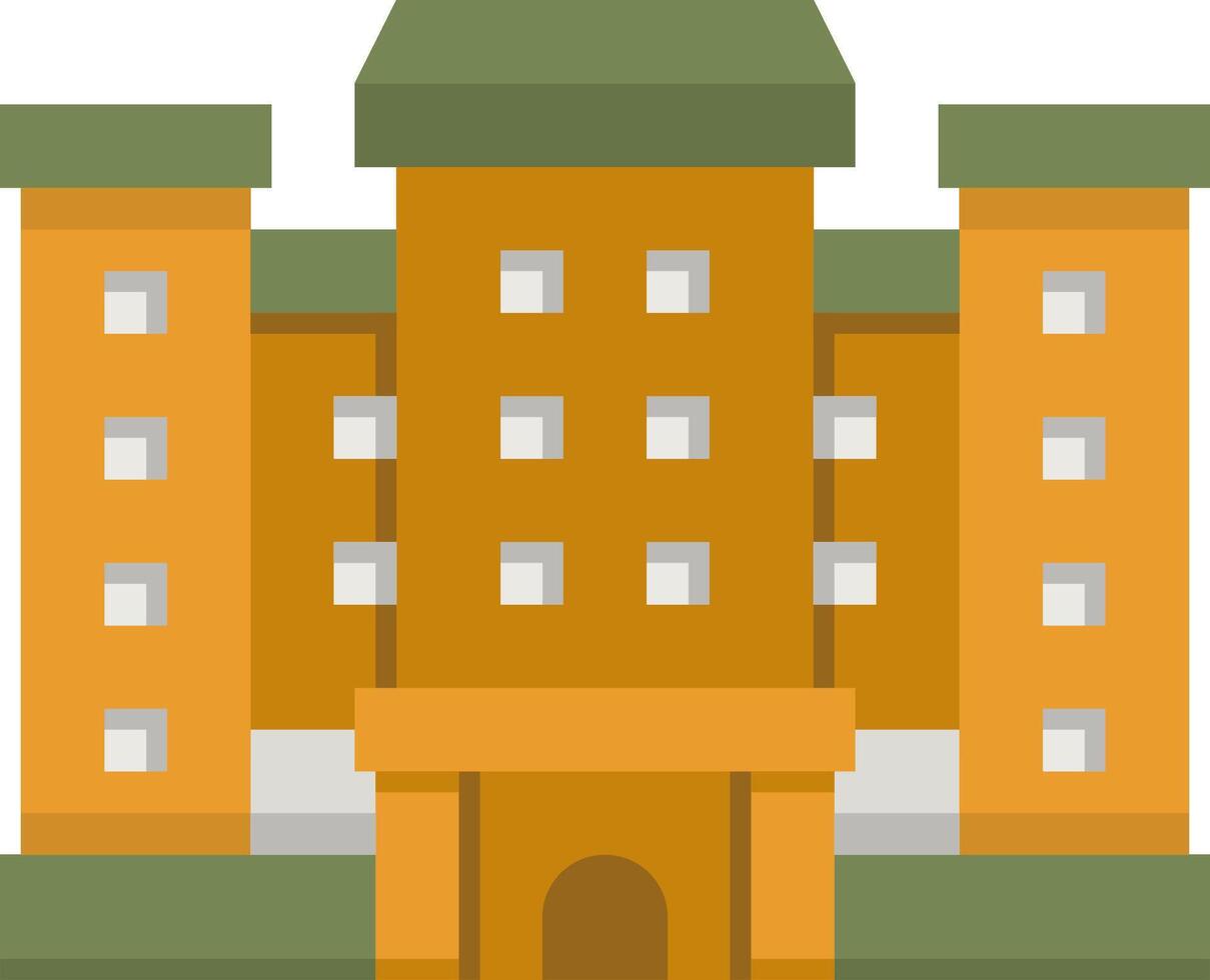 A building with a large front door and windows vector