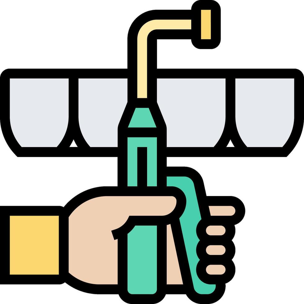 A hand holding a toothbrush and a toothpaste tube vector