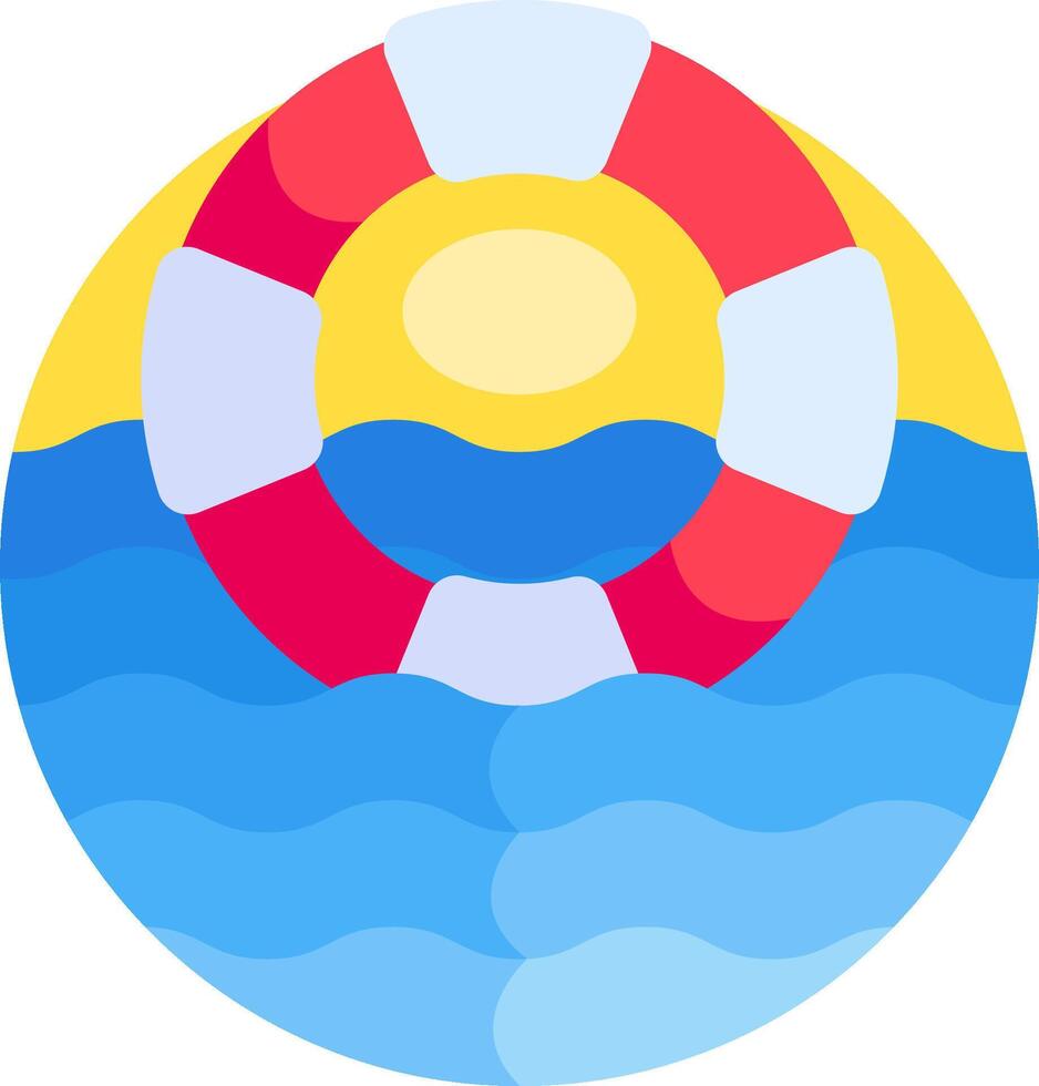 A life preserver floating in the ocean vector