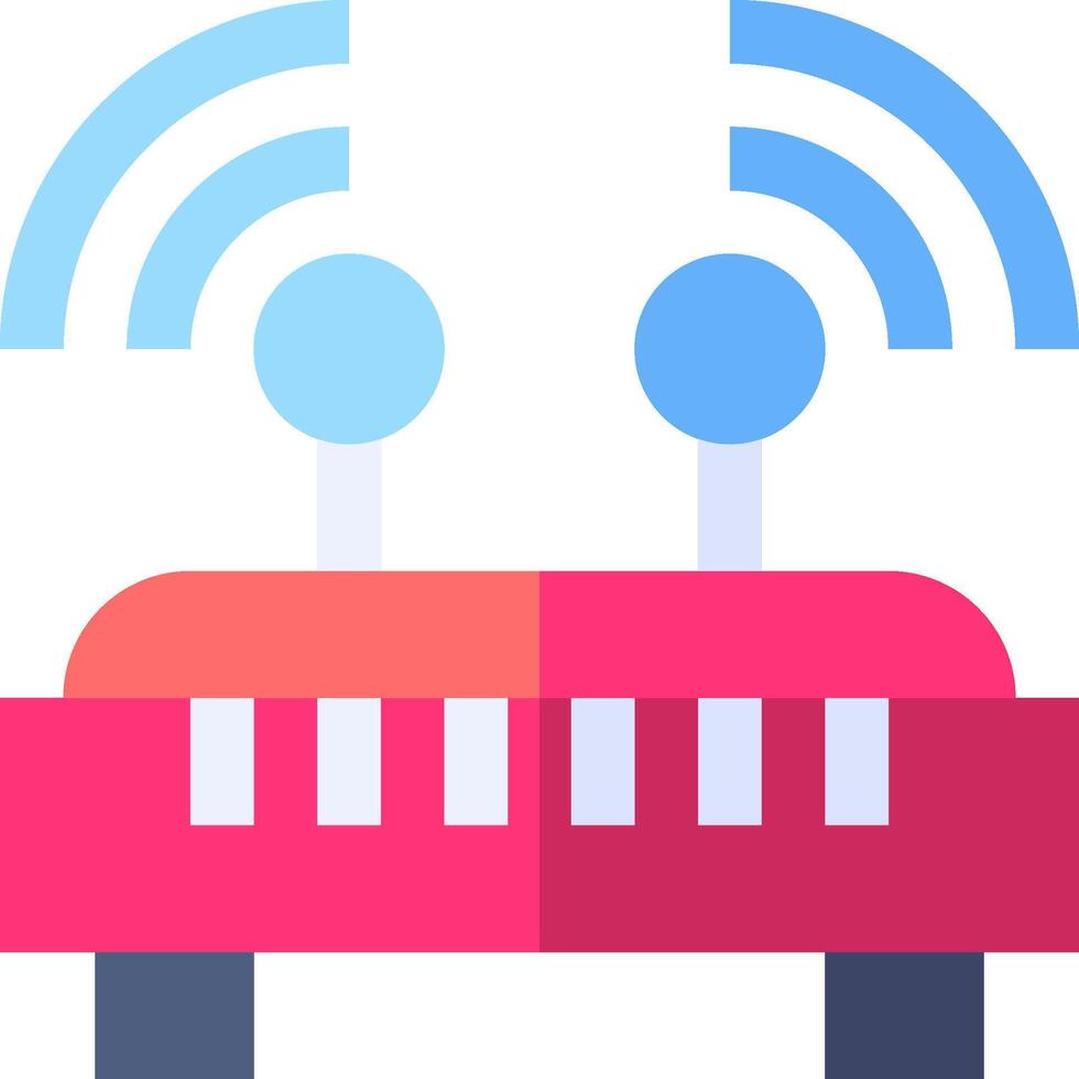 A pink car with wifi antennas on it vector