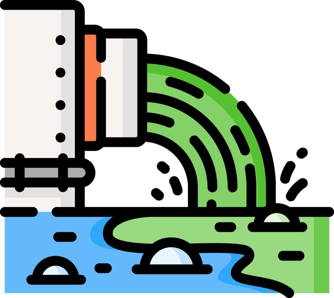 Water pollution illustration vector