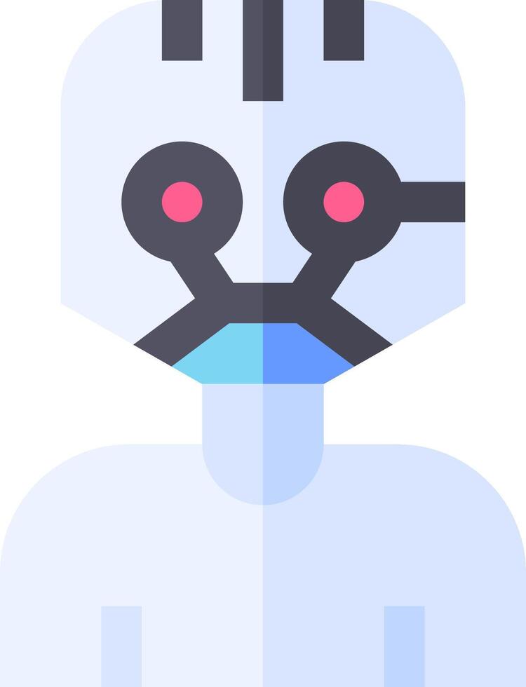 A robot avatar with pink eyes and a white face vector
