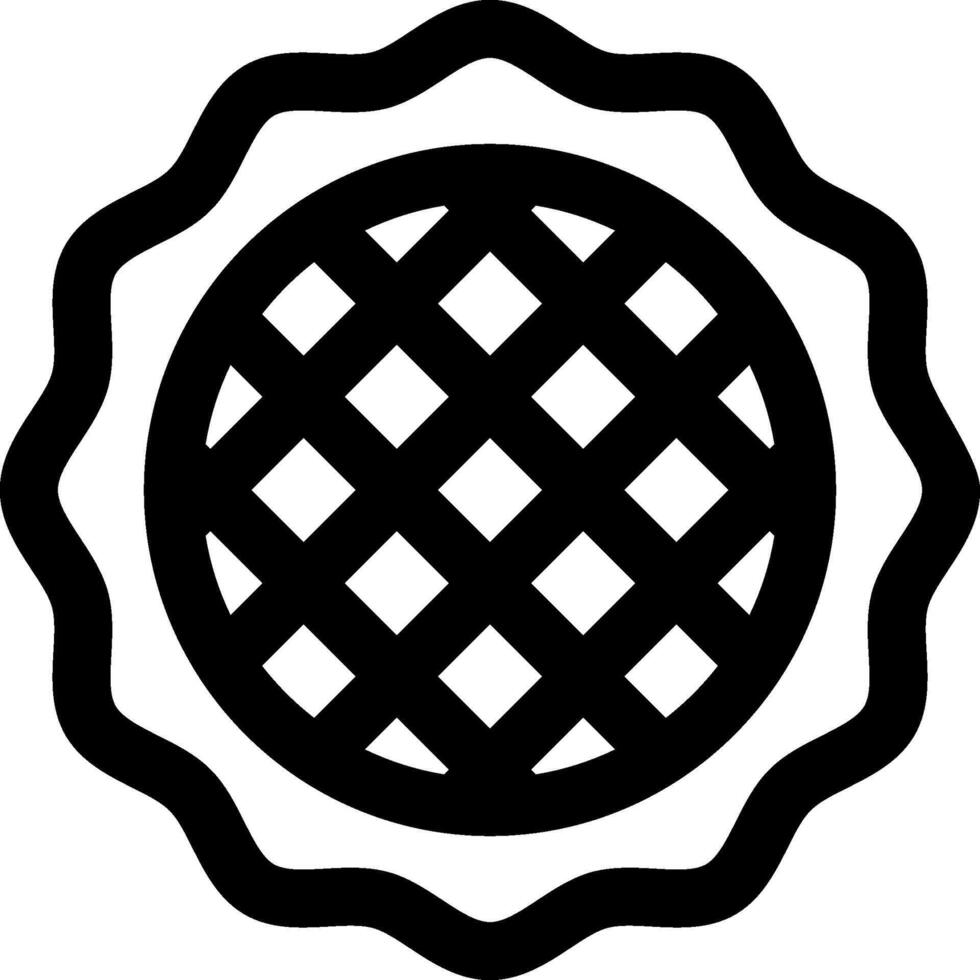 A black and white logo of a pie vector