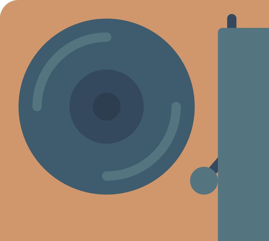 A vinyl record player with a turntable on top vector
