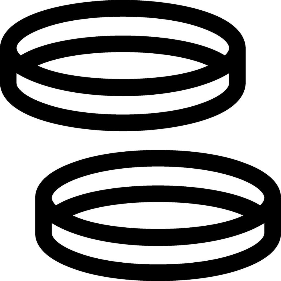 Two rings are shown in black and white vector