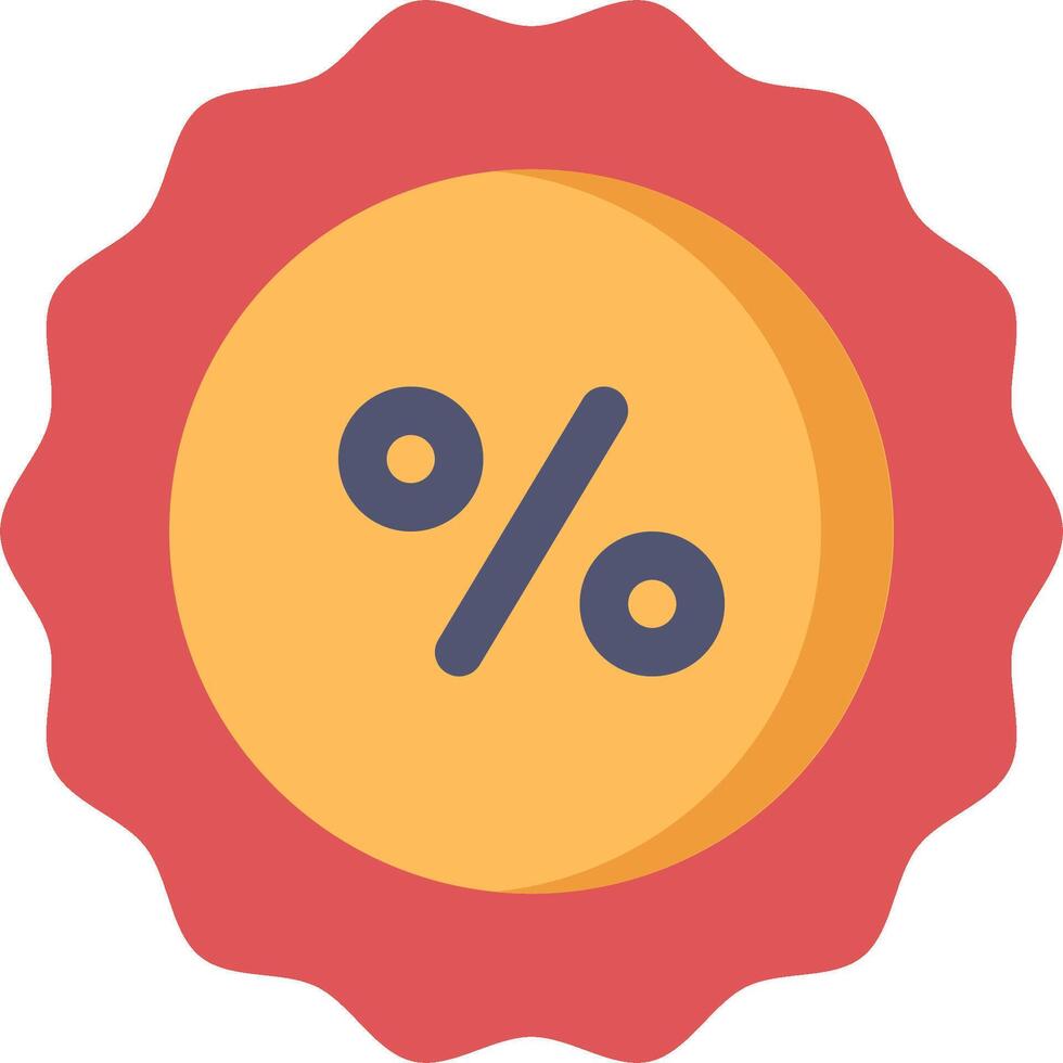 A flat icon of a percentage sign vector