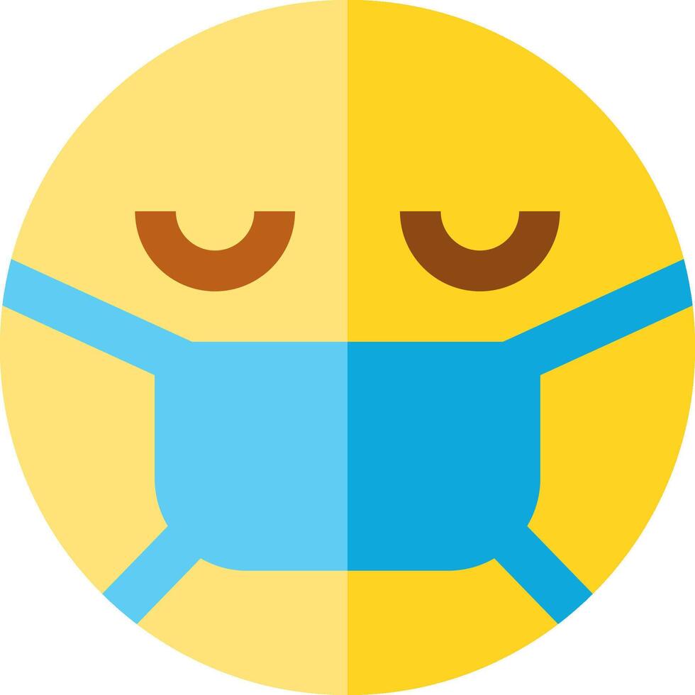 A yellow emoticion with a blue mask on it vector