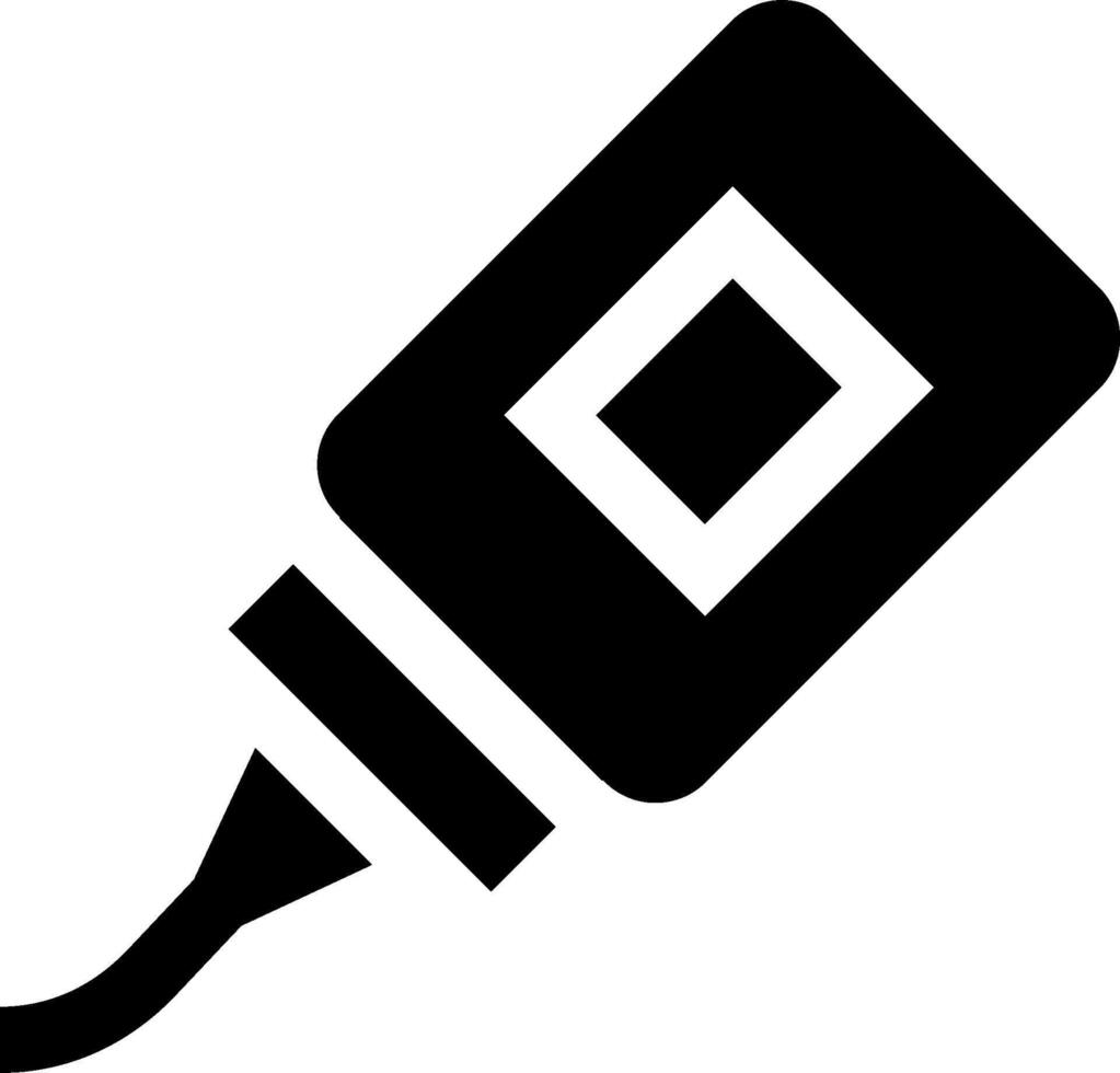 A black and white icon of a pen vector