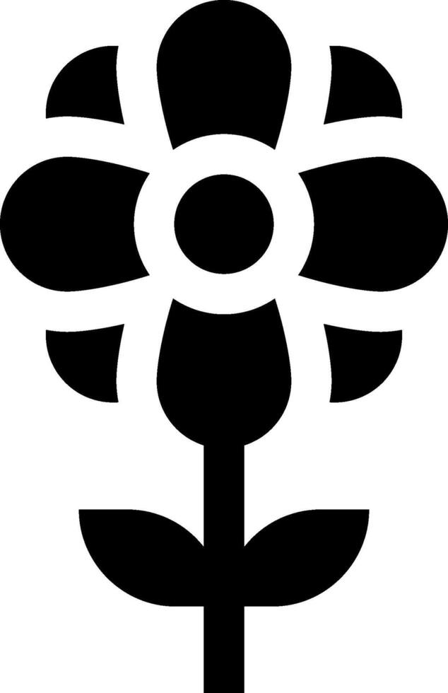 A black and white flower icon vector