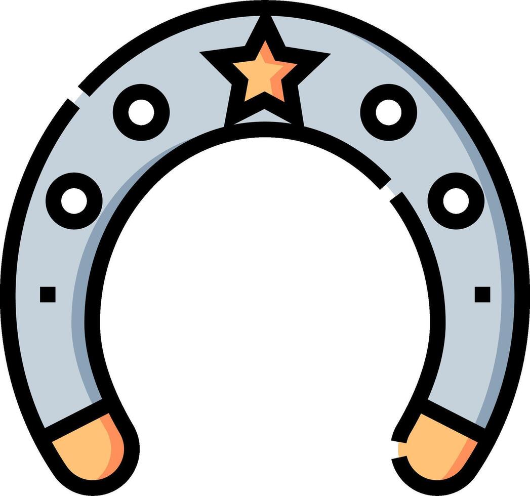 A horseshoe with a star on it vector