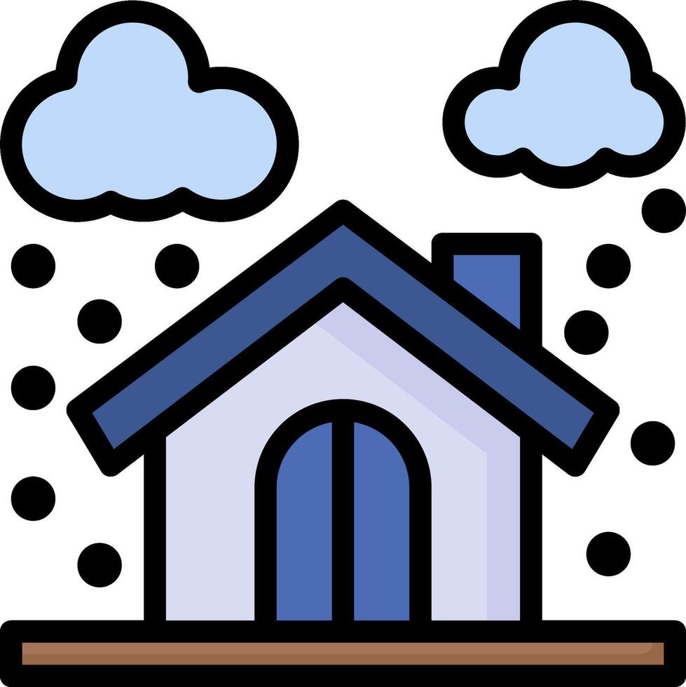A house with clouds and rain on it vector