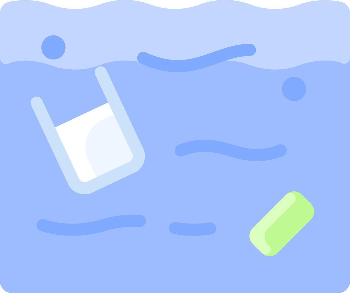 A plastic bottle and a plastic bag floating in the water vector