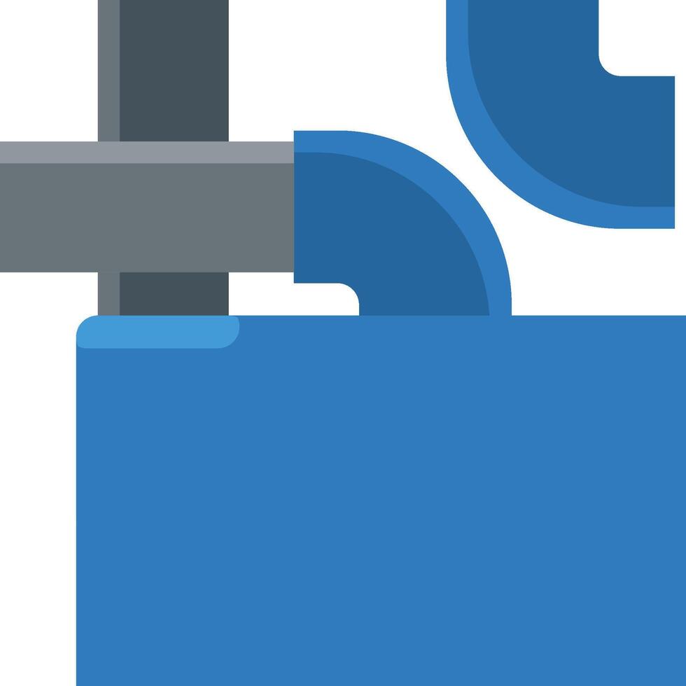 A blue pipe with a blue valve on it vector
