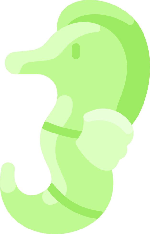 A cartoon seahorse with a green body and tail vector