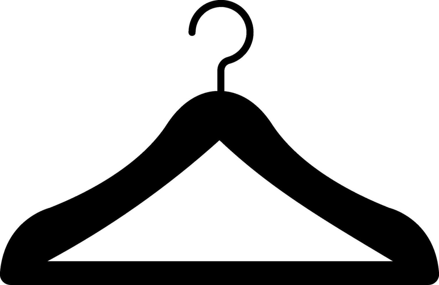 A black and white silhouette of a hanger vector