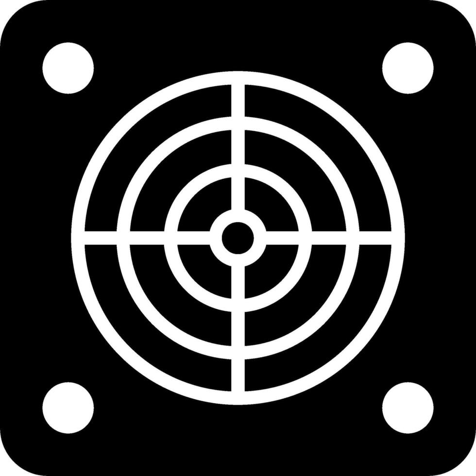 A black and white square with a target on it vector